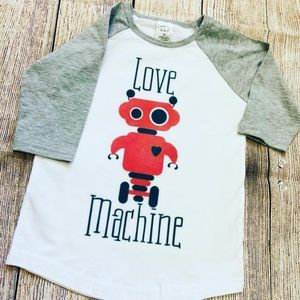 Toddler Boy Love Machine Robot Raglan Tee